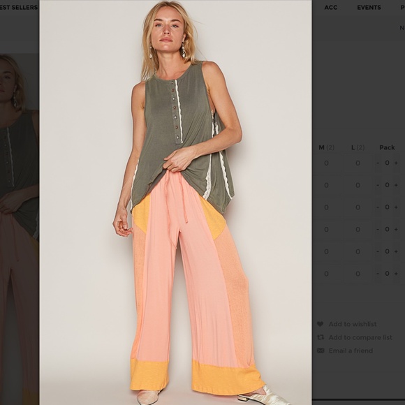 POL “ Oslo “ POL Wide Leg Pant in Jersey and Rib Mix SR25 - Picture 4 of 5